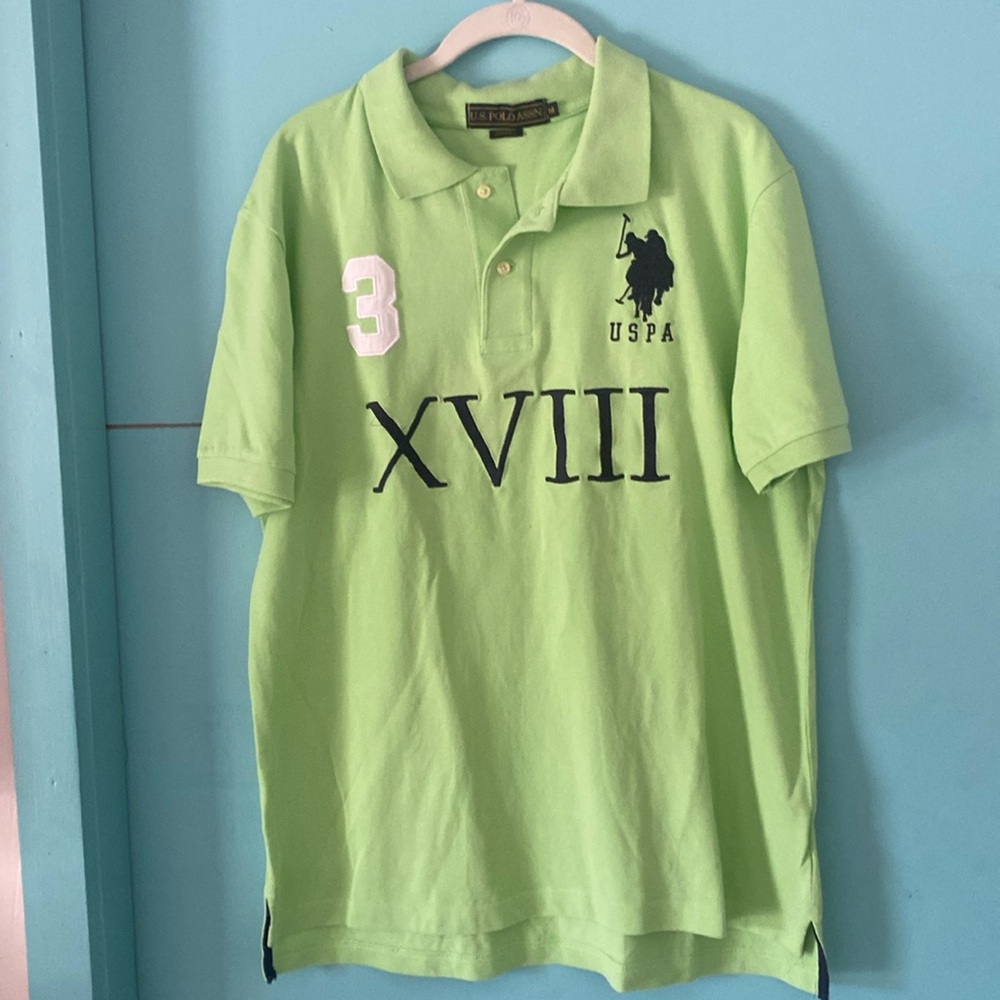 US Polo Assn. polo skirt. Size M. 109% cotton in mint green.
